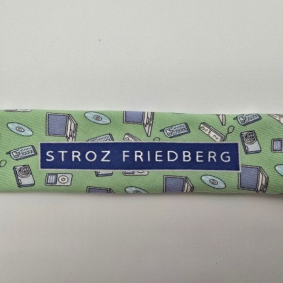 Vineyard Vines Custom Collection Stroz Friedberg Men's Silk Tie Green 3x60 - Picture 6 of 8